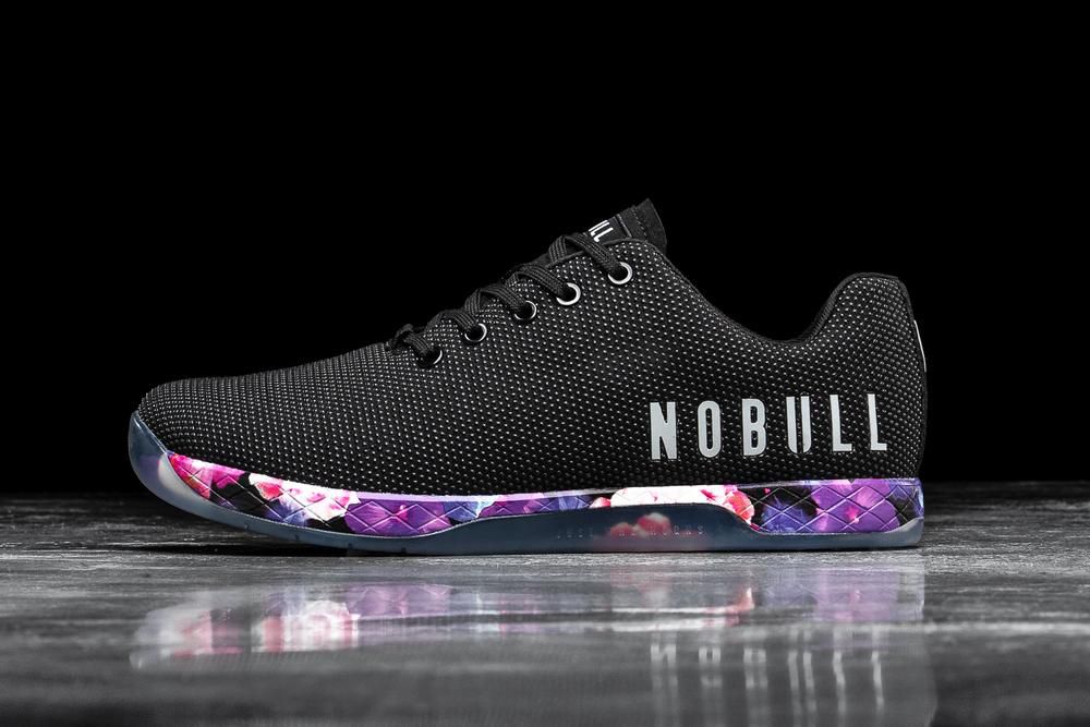 NOBULL Men's Space Floral Training Shoes - Black - Ireland (9861EIAKB)